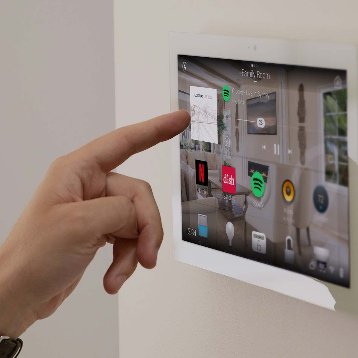 control4 touch panel on wall